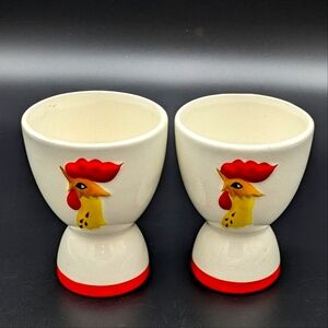 🦋BOGO Vintage (1961) Holt Howard Rooster Egg Cups
